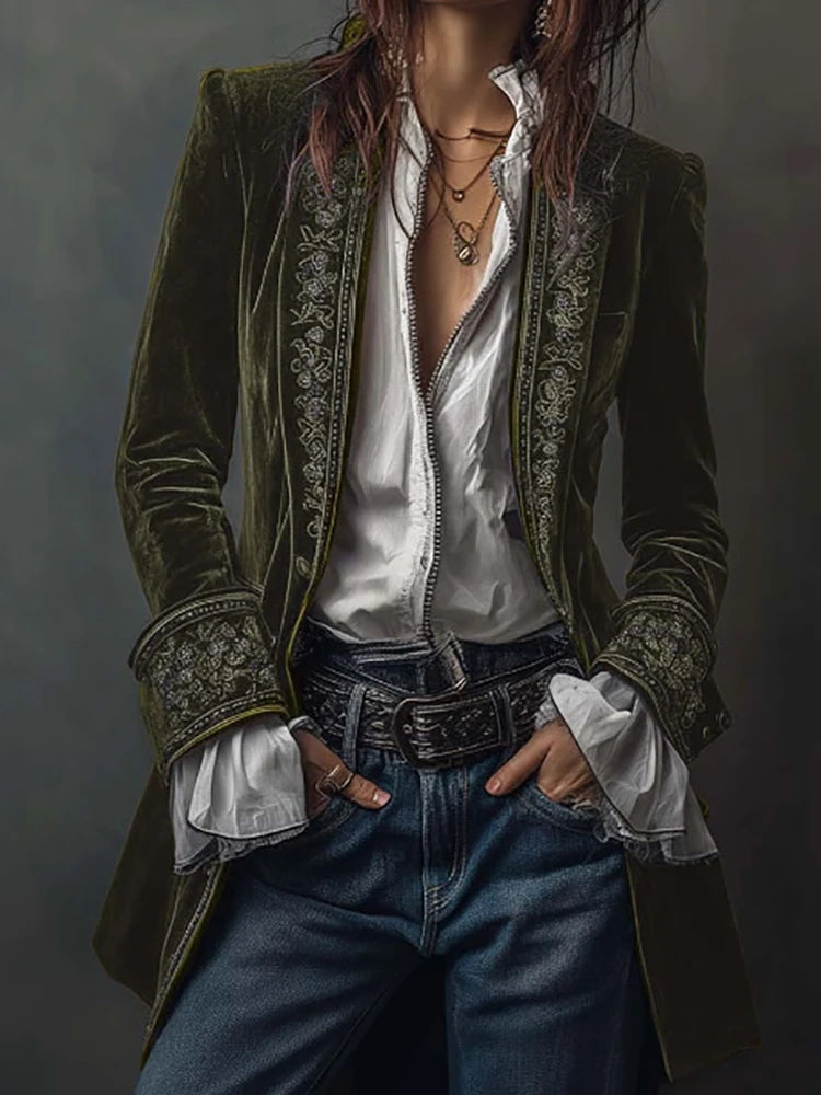 New V Neck Patchwork Elegant Chic Jackets, Women Spring Autumn Long Sleeve Fashion Coat, Casual Simple Ladies Cardigan Outerwear