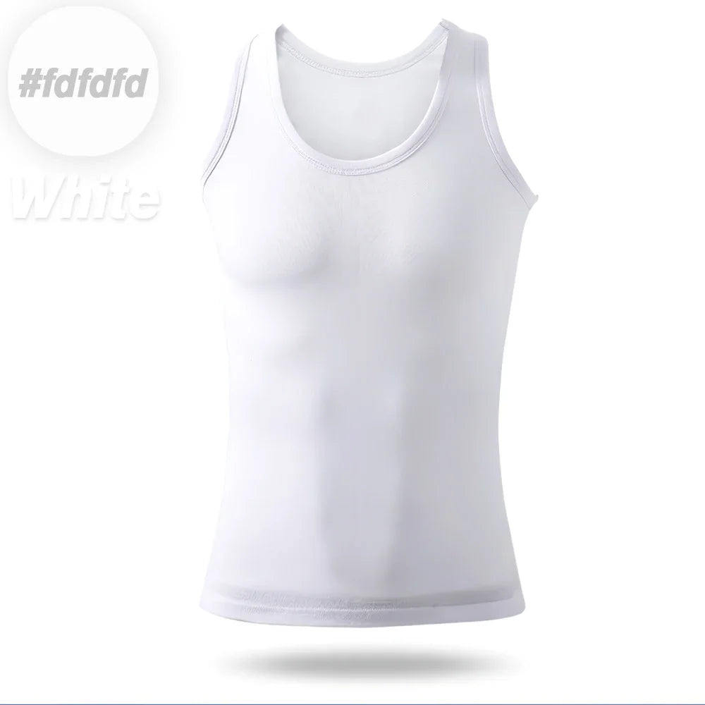 Men Vest Pure Cotton Breathable Solid Motion Men’s Underwears Cotton Undershirts L-4XL Waistcoat For Men Sports Fitness Vest