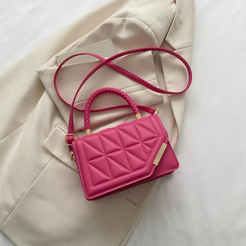 2024 New Fashion Shoulder Bag Plaid PU Leather Ladies Handbags Designer Crossbody Bags For Women - Kimlud