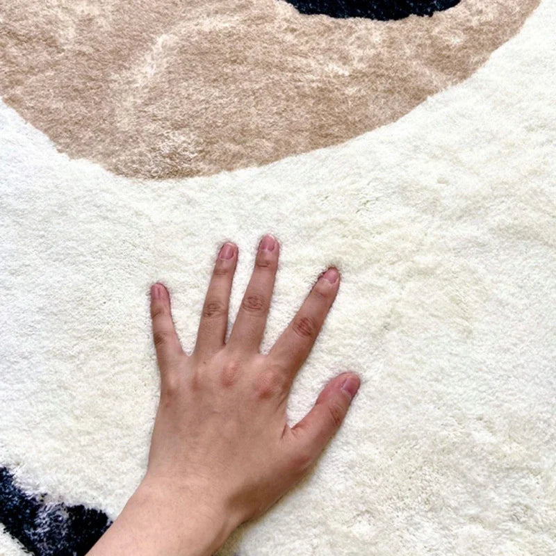 Creative Design Living Room Decoration Carpet Irregular Rainbow Rugs for Bedroom Fluffy Soft Dopamine Plush Rug Home Thick Mat