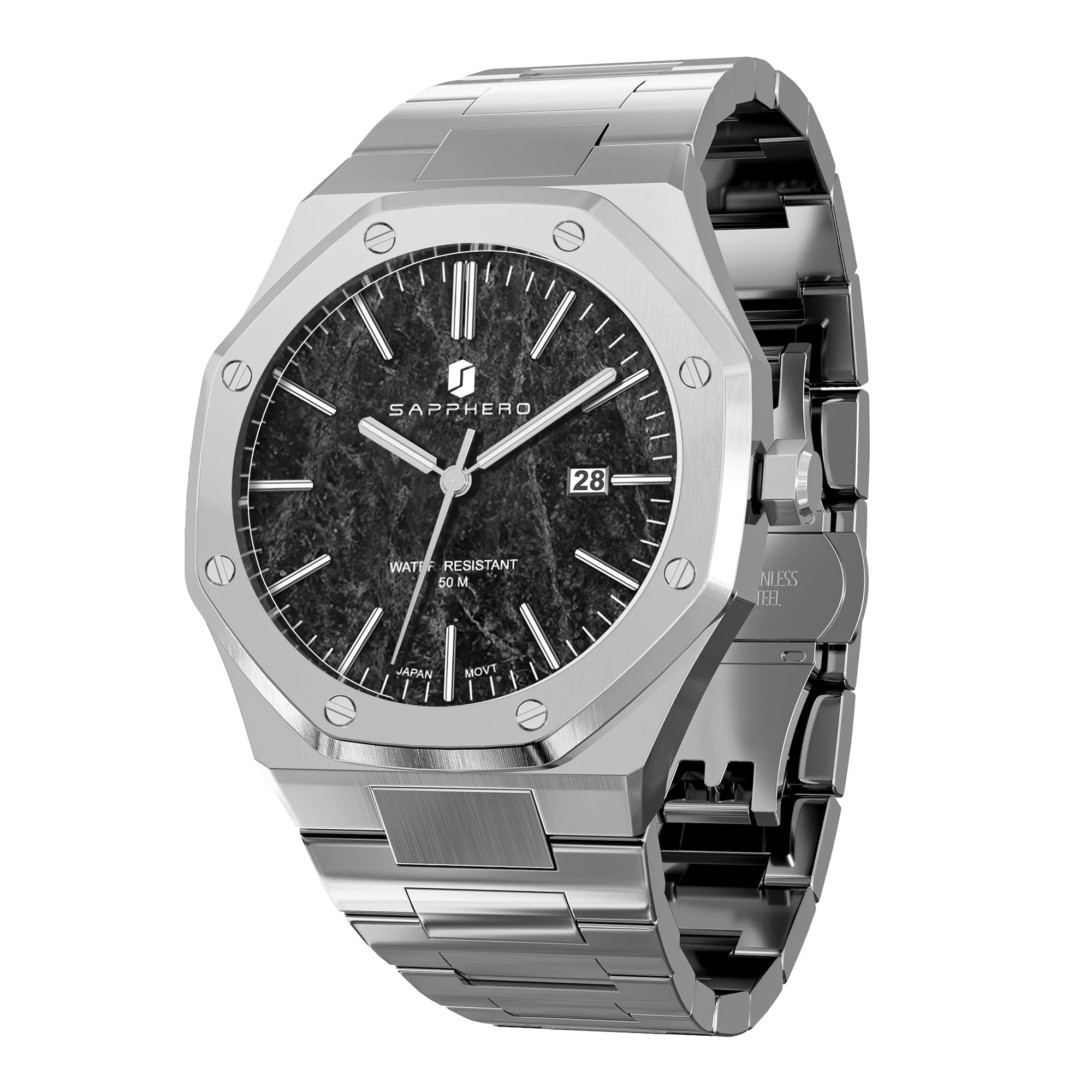 SAPPHERO Rose gold Men watches 30M waterproof stainless steels watches Quartz Watch  Men Business Fashion watches for men watche
