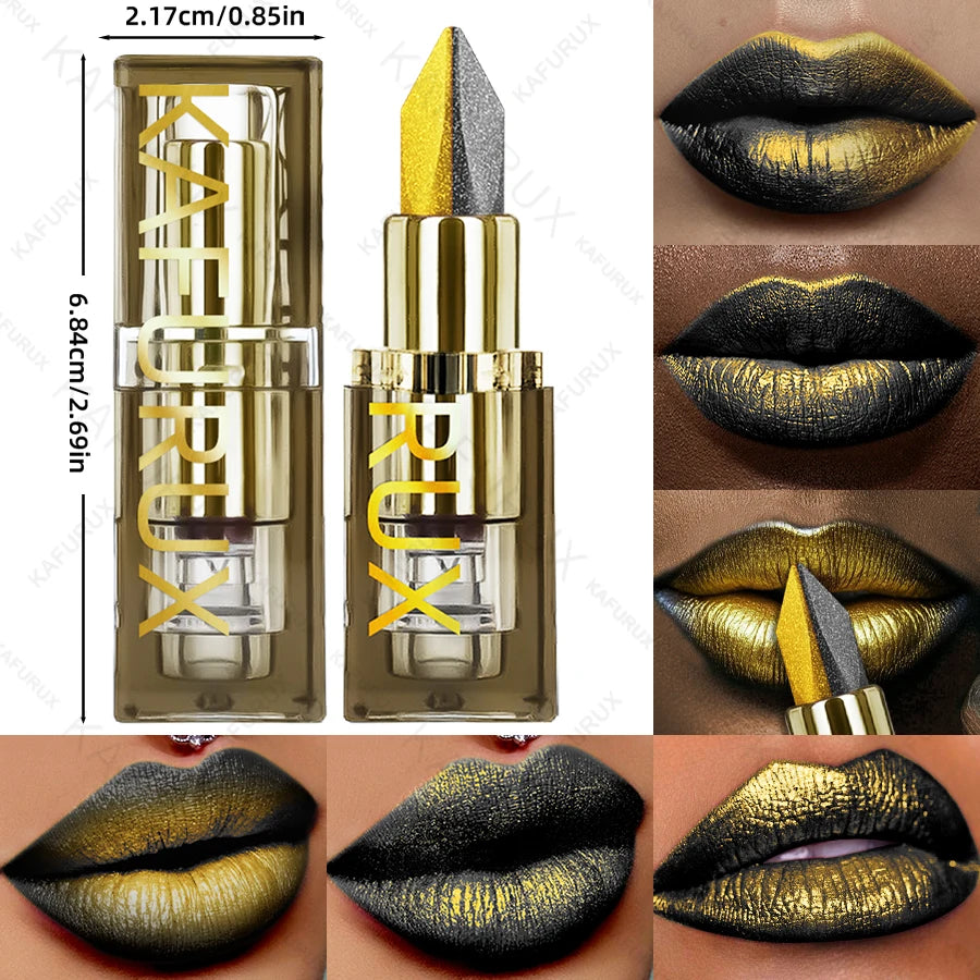 11 Color Two-tone Lipstick Purple Black Glitter Matte1pc Lipsticks Makeup Easy to use Lip Tint Makeup Gifts Red Black Cosmetics