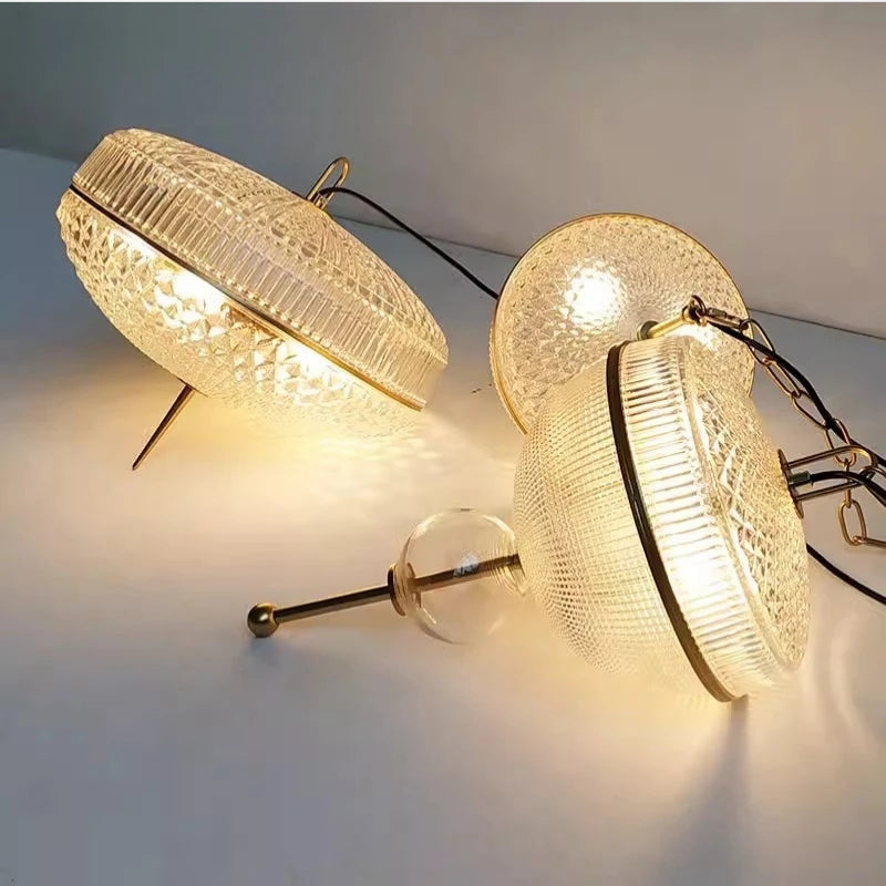 Champagne Glass Pendant Light Creative Hanging Lamp 3000K Gold Metal For Hotel Parlor Dining Room Bedroom - Kimlud