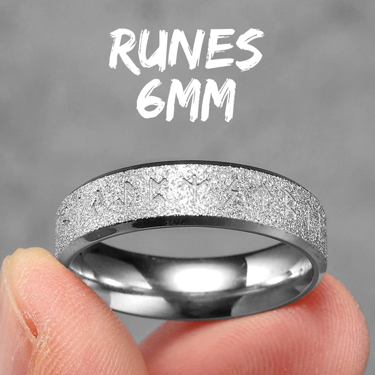 Viking Runes Simple Matte Shiny Stainless Steel Men Rings Punk New In For Male Women Fashion Jewelry Creativity Gift Wholesale