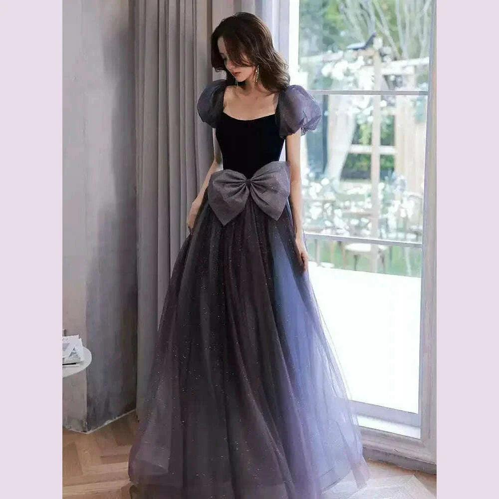 Elegant Evening Dress Long Prom Gowns High Waist Lace-up Back Party Dresses
