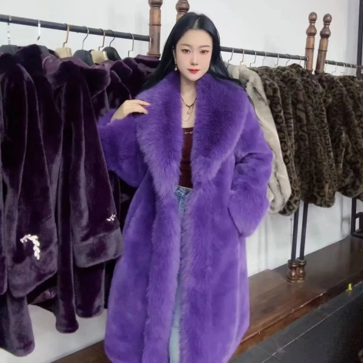 Autumn 2026 Winter New Chic Fur Cotton-Padded Jacket Jacket Women's Overcoat Fashion Loose Medium Length Thickened Warm Parka