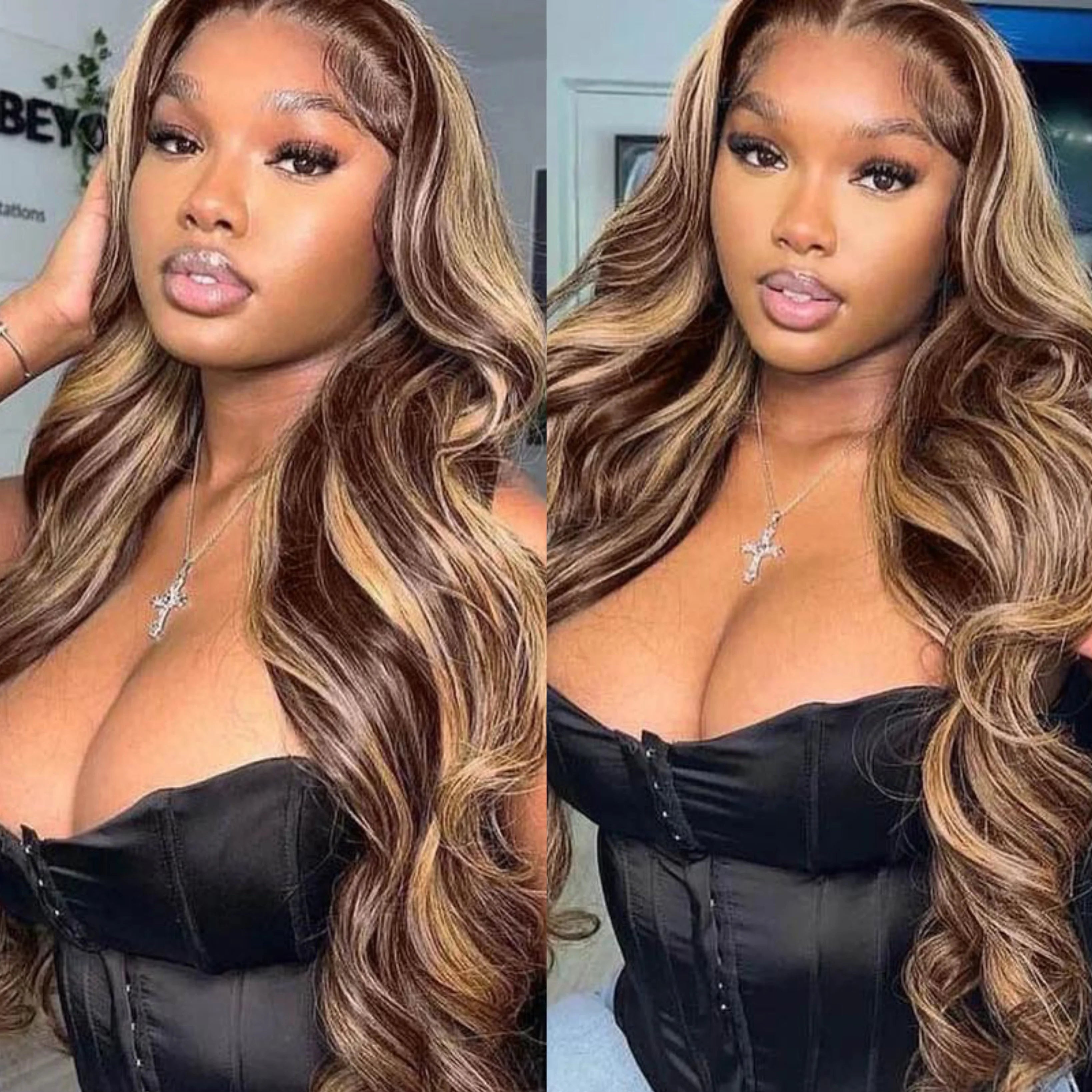 Highlight Body Wave Human Hair Wigs Pre Plucked 13x6 HD Lace Frontal Wigs On Sale Honey Blonde 13x4 HD Lace Front Human Hair Wig