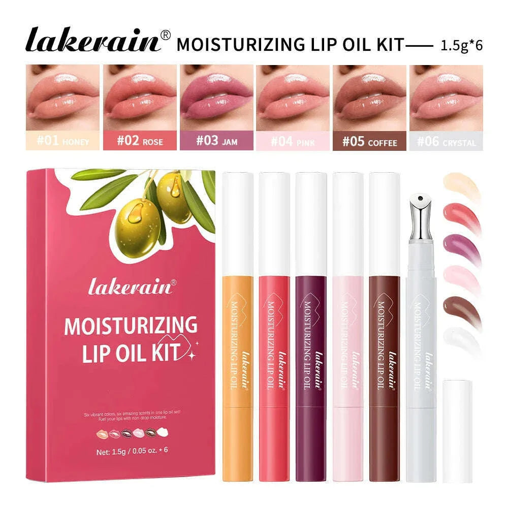 lakerain6 color lip essence set lasting moisturizing light lip lines moisturizing hydration honey rose fragrance lip balm