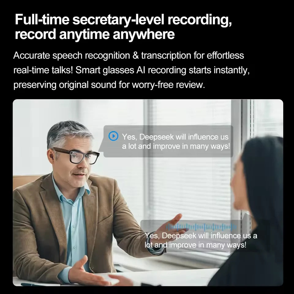 New 800W Camera AI Glasses Men Color-Changing Smart Translation Glasses Photo Video Recording Waterproof Call Smart Sunglasses - Kimlud