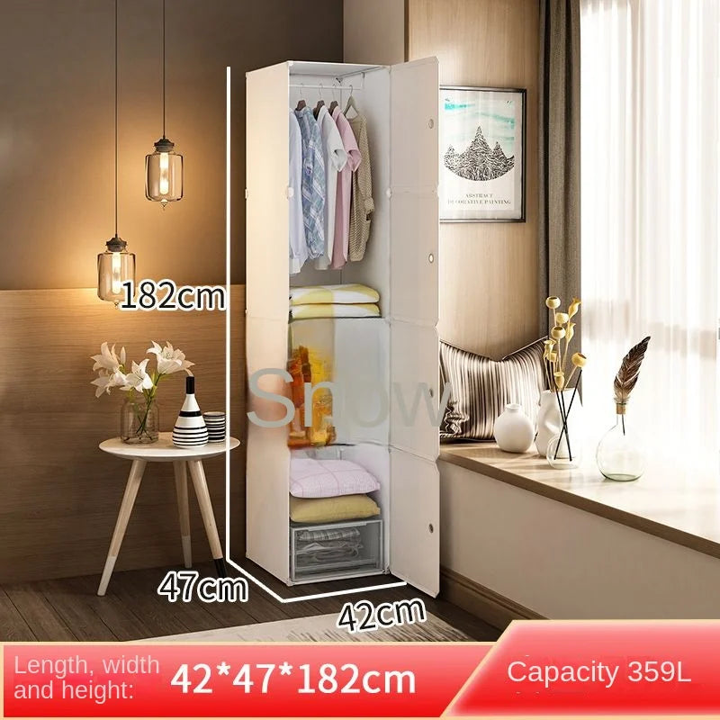 New Style Collapsible Bedroom Furniture Assemble Wardrobe Plastic Durable Clothes Cabinets Simplicity Large Space Storage Locker - Kimlud