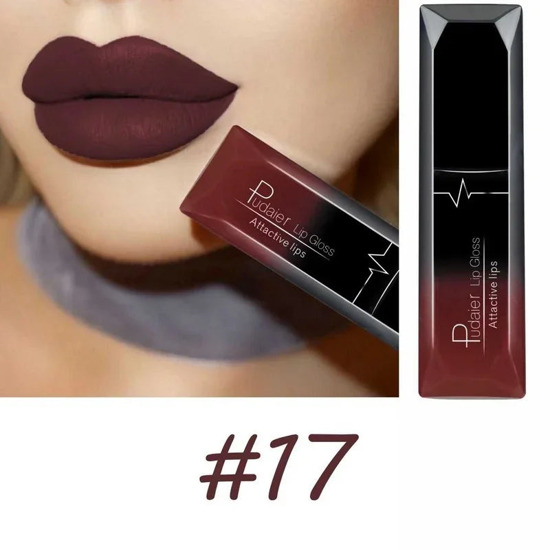 Velvet Matte Liquid Lipstick Waterproof 17 Long Lasting Colors Non Stick Cup Kissproof Smooth Soft Lip Makeup for Girls