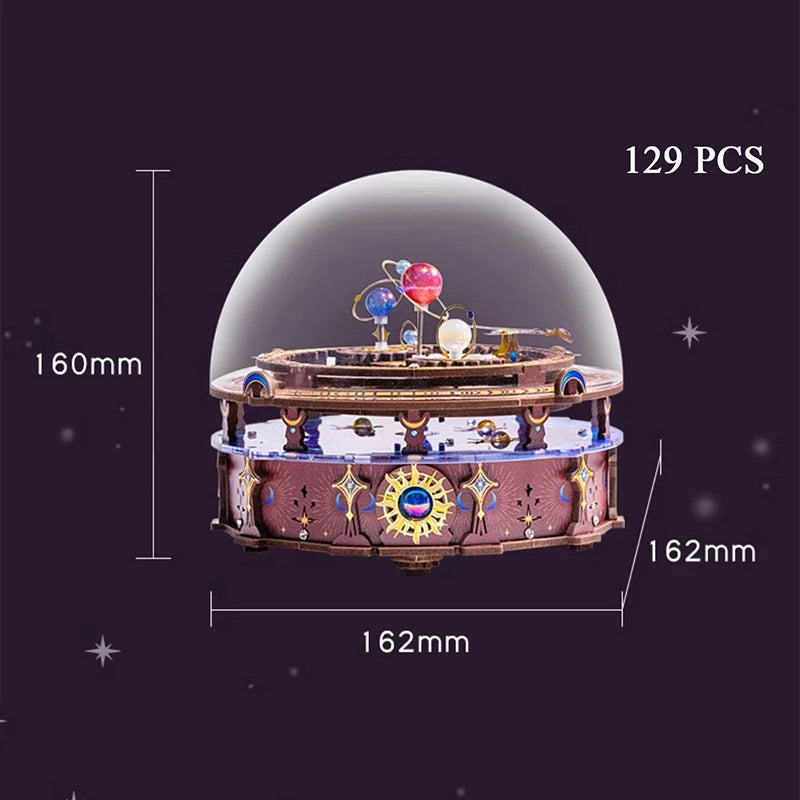 DIY 3D Wooden Metal Puzzle Miniature Model Building Kits Constellation Universe Assembly Jigsaw Puzzles for Girls Birthday Gifts