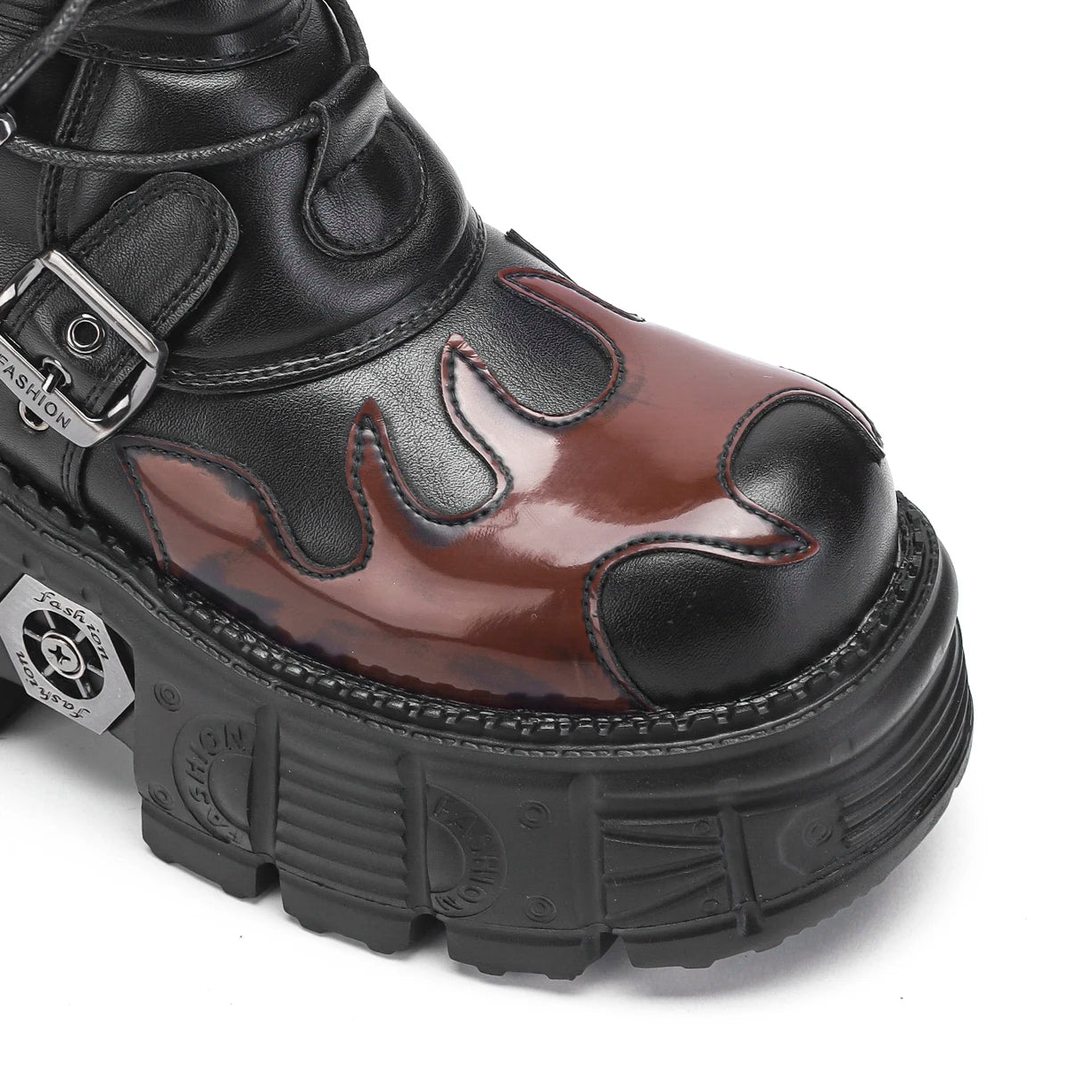 Personalized Short Boots Motorcycle Boots Heavy Metal Versatile Mid-Calf Women's Rock Dark Cyberpunk