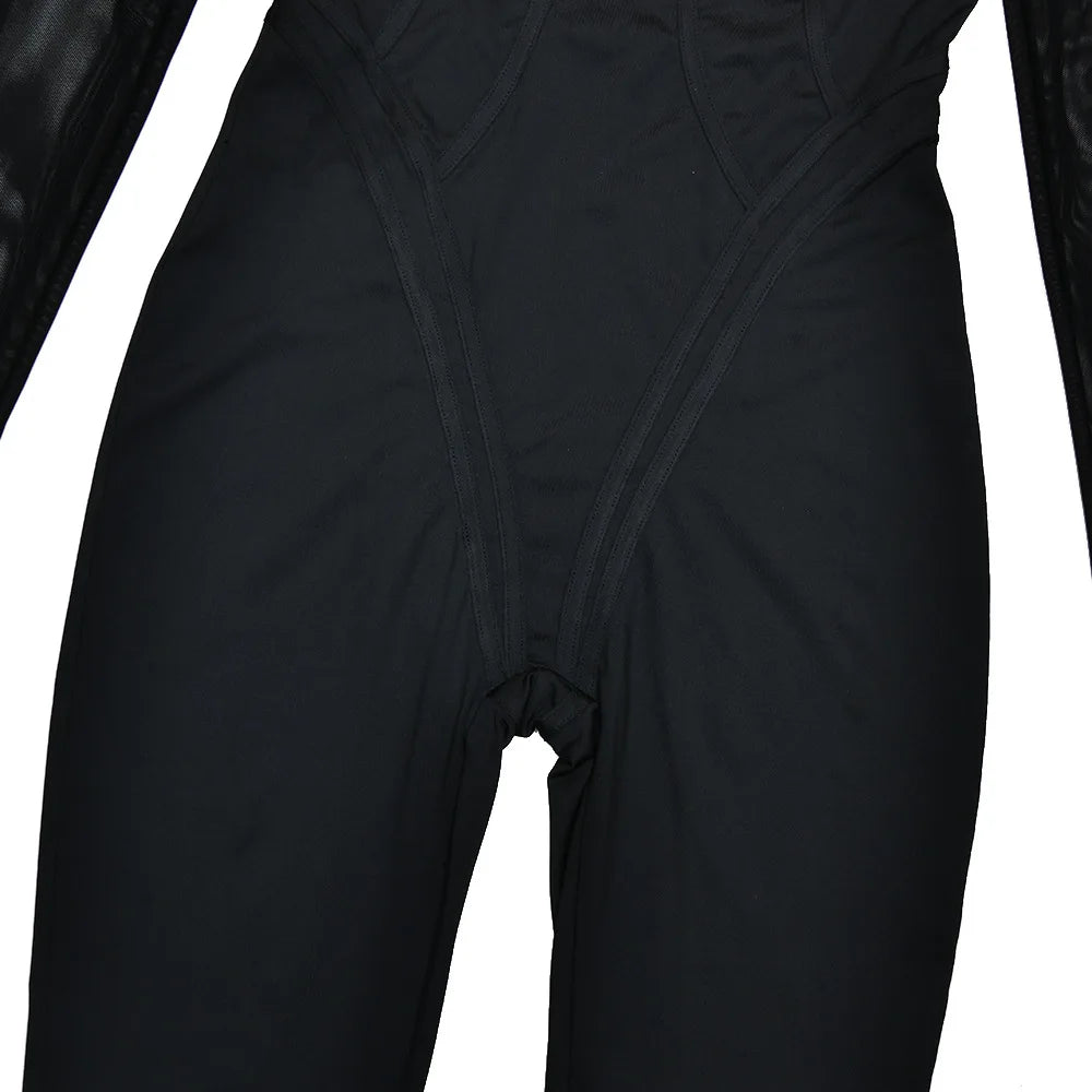 New Sexy Tights Jumpsuit Women Slim Stretchy Sexy Backless Pancil Pants Rompers Long Sleeve Streetwear Spring Autumn 64037 - Kimlud