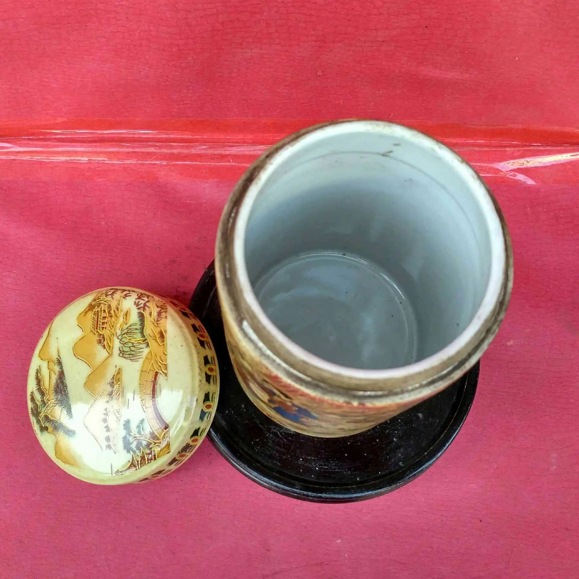 Chinese Creative Antique rose porcelain Tea Jar Tea Tube Home Collection Ornament Crafts