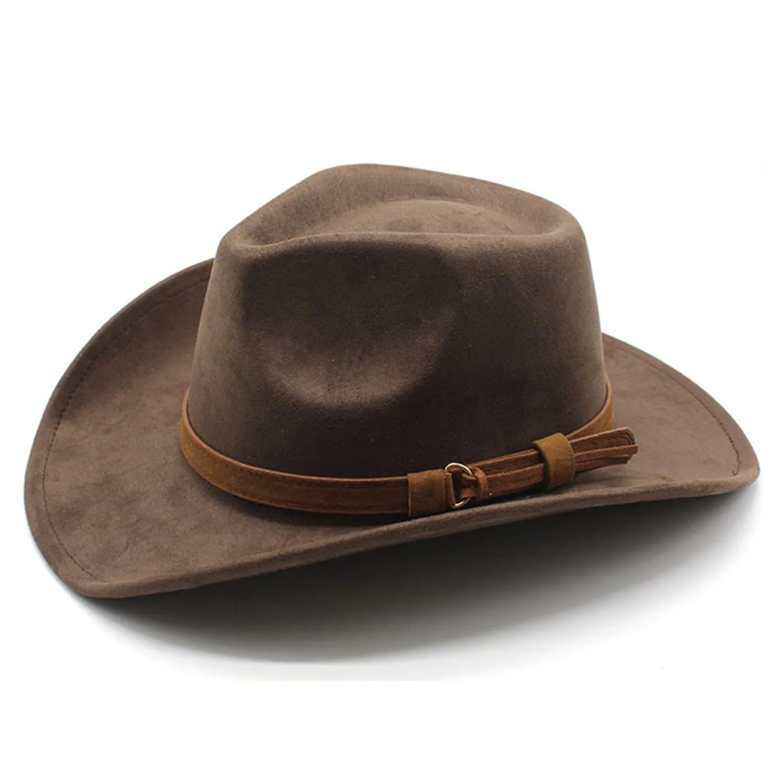 Women Men Felt Cowgirl Hats Vintage Soft Wide Brim Western Hat with Belt for Party | Kimlud Mid Range Rug