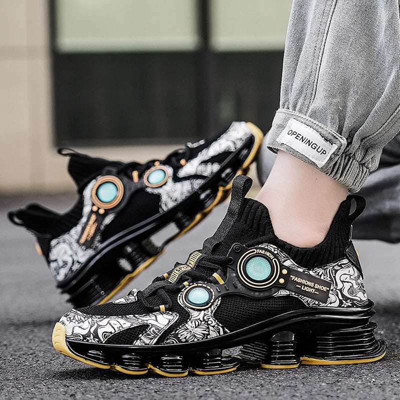 YRZL Men Sneakers Tenis Luxury Designer Shoes Mens High Quality Platform Sneakers Fashion Blade Loafers Running Shoes for Men