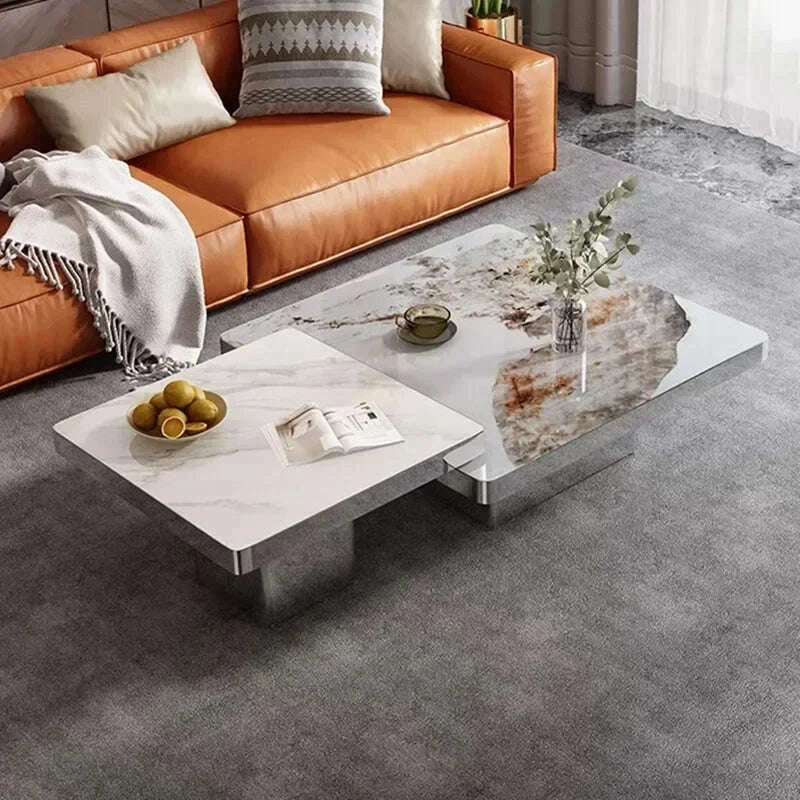Fashion Corner Coffee Tables Metal Marble Entryways Floor Coffee Table Big Designer Muebles Para El Hogar Living Room Furniture