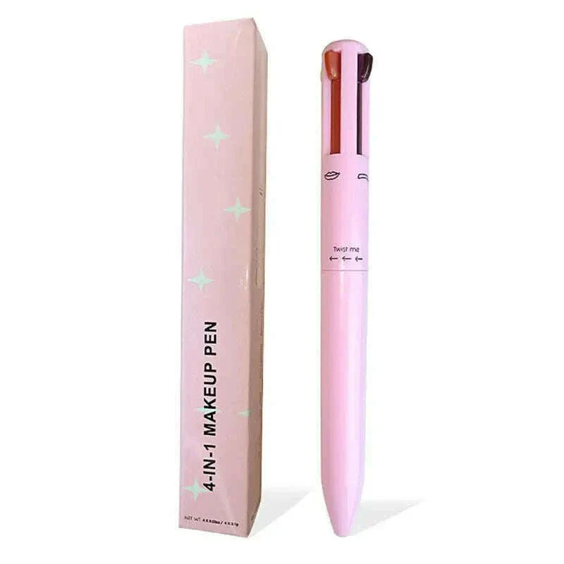 Multifunctional Four-in-One Cosmetic Pen Long-lasting Eyebrow Pen Rotating Lip Liner Waterproof Sweat Proof Makeup Pen Cosmetics
