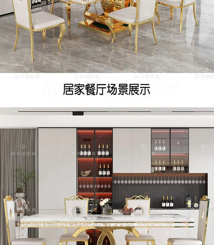 Kitchen Marble Dining Table Restaurant Side Chairs Living Room Study Dining Table Writing Office Muebles Commercial Furniture - Kimlud