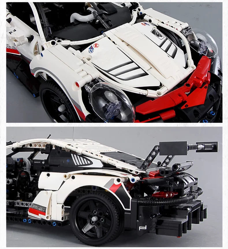 1580PCS+ 1:8 Super Race Car Building Set 42096 Mechanical Group Bricks Assembly DIY Model Toy MOC Creative Collection Gift Decor