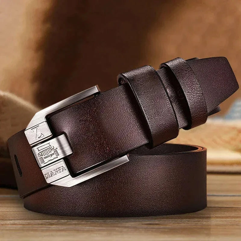 Premium Mens Genuine Leather Belt - Durable & Versatile for Work or Business - Stylish Everyday Accessory