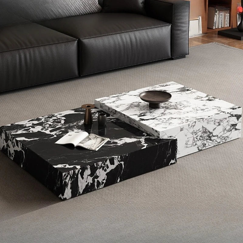 Rock Slab Light Luxury Coffee Table Decoration Aesthetic Unique Italian Side Table Modern Living Room Mesas Bajas Home Furniture - Kimlud