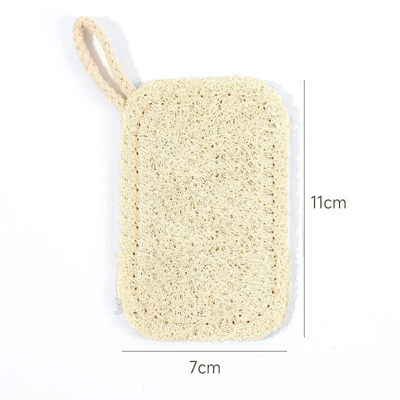 Natural Loofah Sponge Scrubber Plant Fiber Dish Washing Pad Oil Stain Remover Reusable Kitchen Cleaner with Rope Handle Cleaning