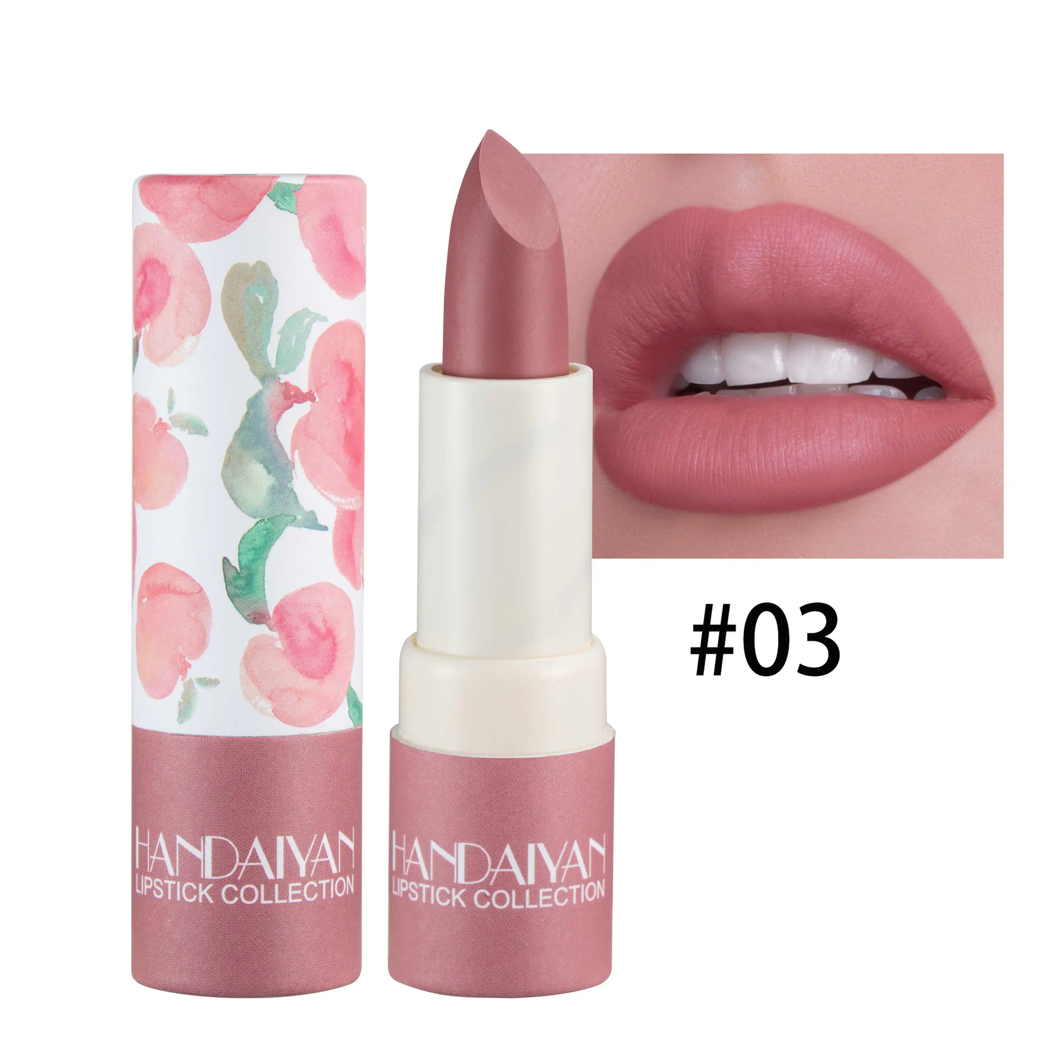 Handaiyan 8 Colors Matte Waterproof Velvet Nude Lipstick Sexy Red Brown Lip Matt Pigments Makeup Long Lasting Profissional