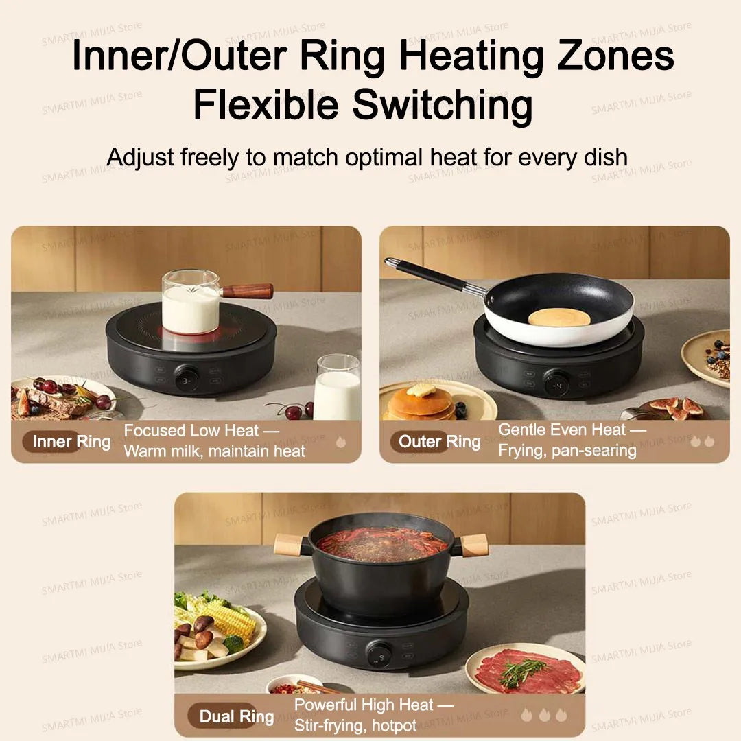 MIJIA Electric Ceramic Cooktop,2200W Induction Cooker,10‑Level Power With Child Safety Lock,Timer,CN Version With...