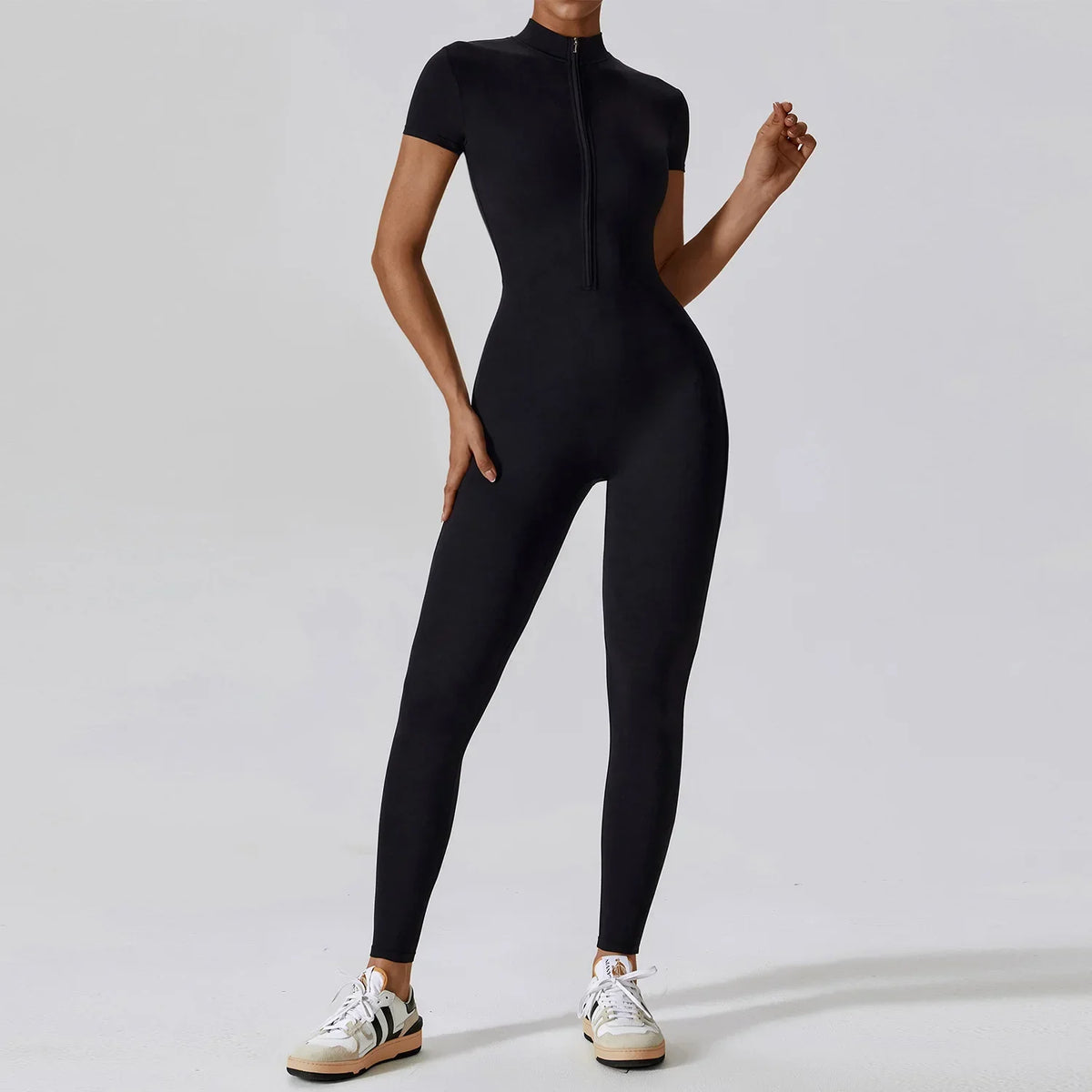 Yoga Jumpsuit Women Seamless Sports Zipper Jumpsuit Set Gym Long Sleeve Fitness Suit Elastic Gym Workout Bodysuit Athletic Wear - Kimlud