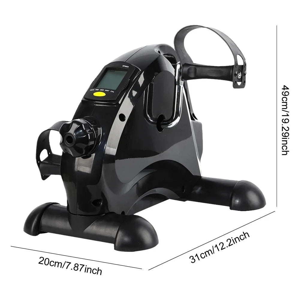 Mini Exercise Bike Arm and Leg Trainer Anti Slip Foot Pedal Exercise Machine Adjustable Under Desk Bike LCD Display for Seniors
