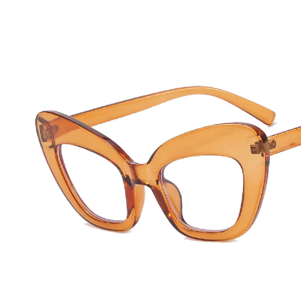 Cat Eye Anti Blue Light Eyewear Frame Women Oversized Vintage Clear Lens Leopard Eyeglasses Frame Computer Prescription...
