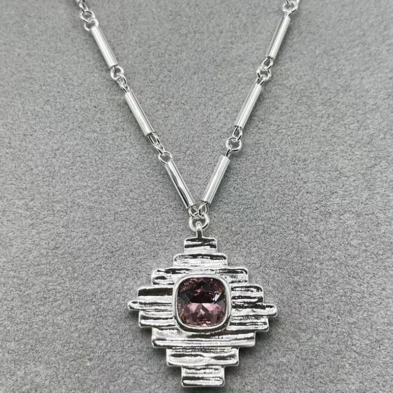 2025 Summer New Bestseller Shiny and Beautiful Blue Crystal Necklace, Women's Jewelry Gift