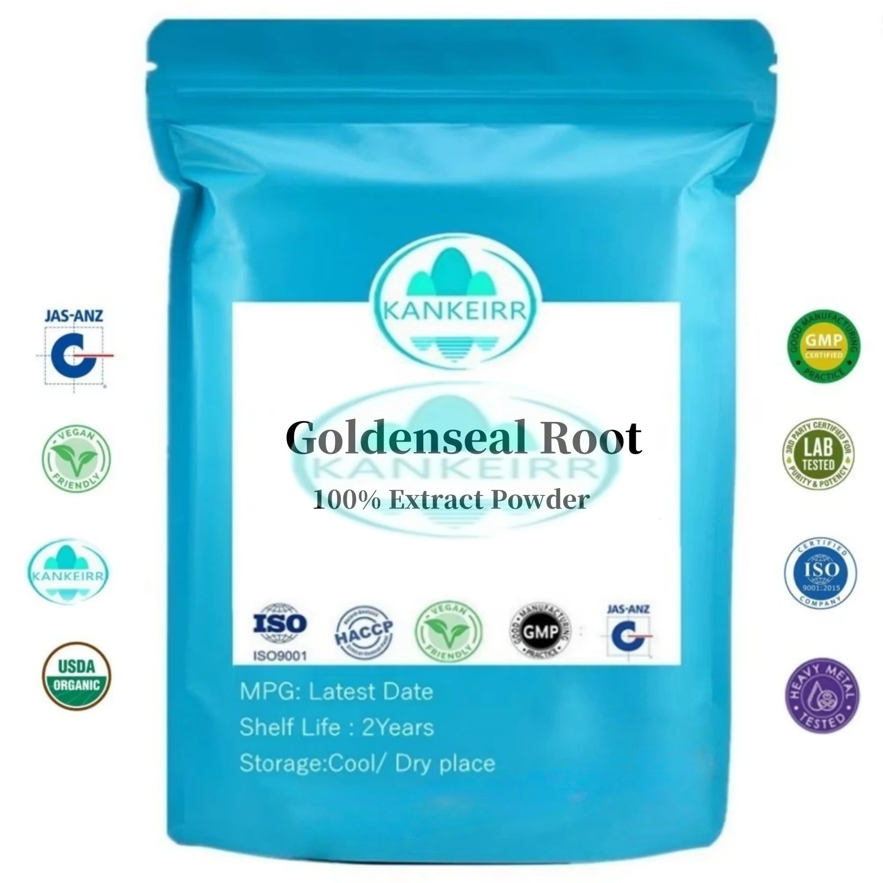 Customized Aluminum Foil Bag for 100% Goldenseal P.E., Double Deck Plastic Bags Hydrastis Canadensis for Global Distributors