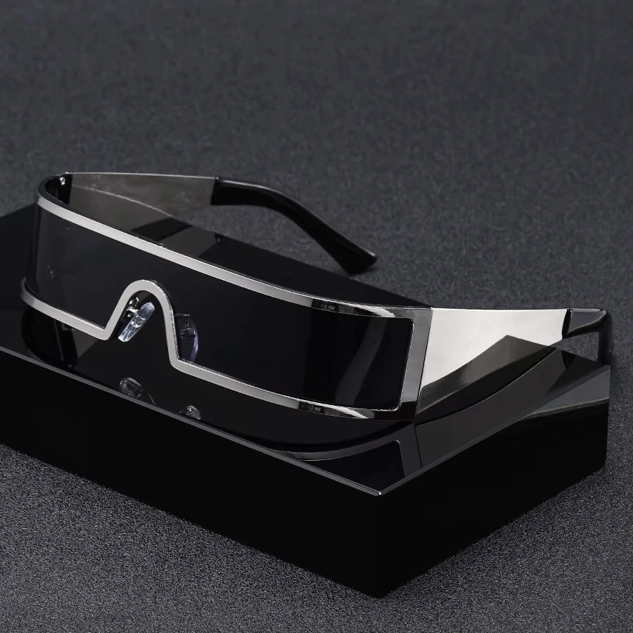 High-end Cyberpunk Style Men's Glasses, Fashionable Design with Future Tech Narrow Frames, Suitable for Parties and...