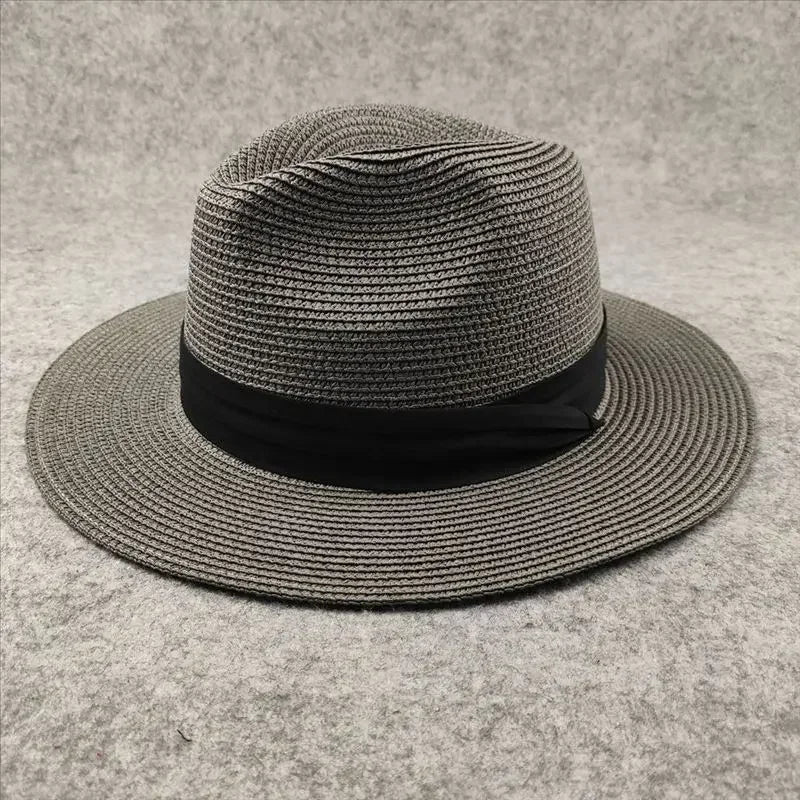 XL Big Head 63CM Summer Beach Woven Sun Hats Men Women Plus Size Jazz UV UPF 50+ Sun Protection Travel Panaman Straw...
