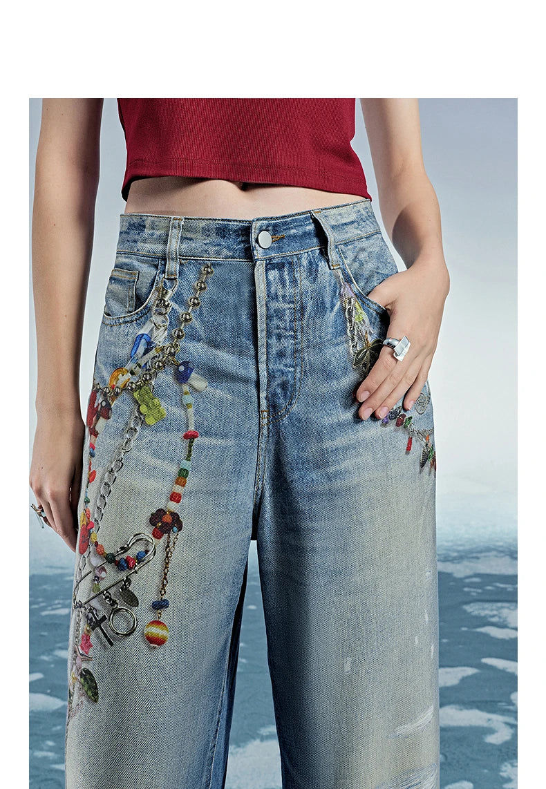 TOYOUTH Women Denim Jean 2025 Spring New Long Pants 8518053 | Kimlud Office Luxury Pants