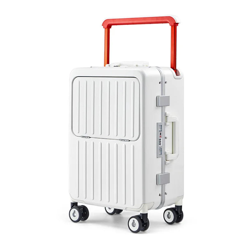 24-inch luggage with an aluminum frame, wide pull rod and front opening, as well as a high-value 20-inch travel suitcase (pull r