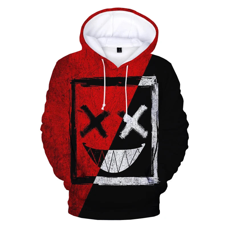 XOXO Pattern Trendy Devil Smiling Face 3D Printed Hoodie Sweatshirts Men Women Fashion Casual Funny Pullovers Hip Hop Hoodies