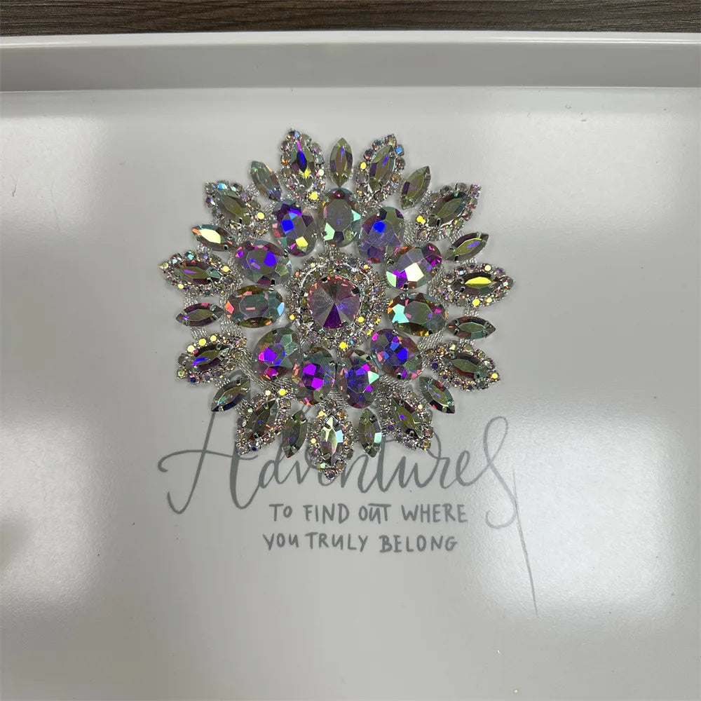 1PCS rhinestone round crystal jewelry wedding appliques for dresses | Kimlud Budget Friendly Dress