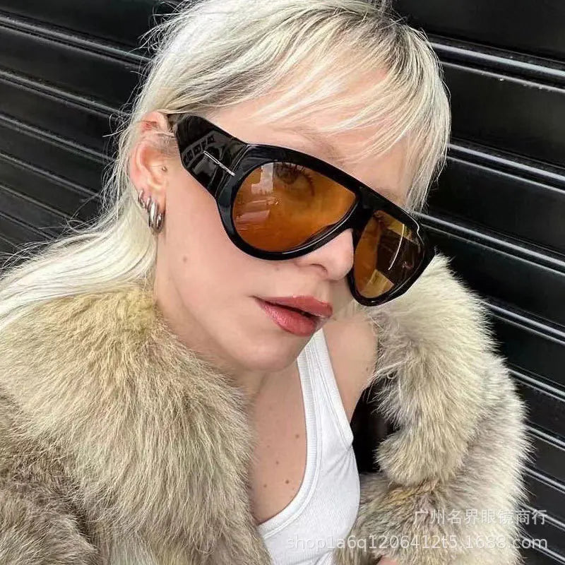 Fashion Oversized Pilot Sunglasses Women Men Luxury Brand Design Sun Glasses Retro Classic Driving Eyeglasses - Kimlud