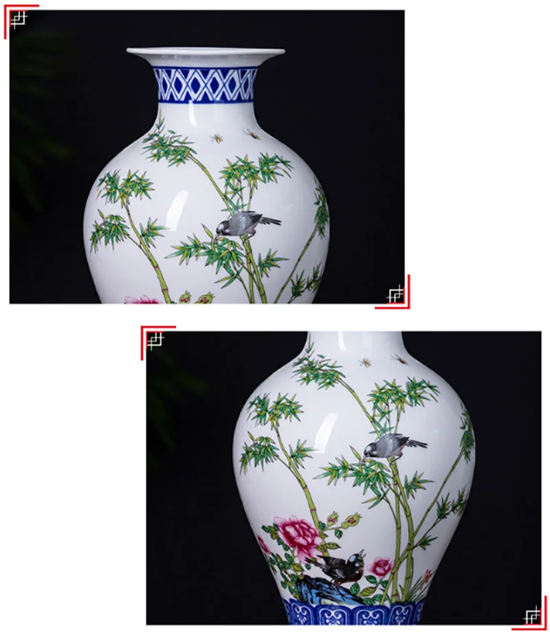 Jingdezhen Colorful Underglaze Vase Ceramic Acccessories Art Home Room Decoration Items Study Office Desktop Furnishing Crafts
