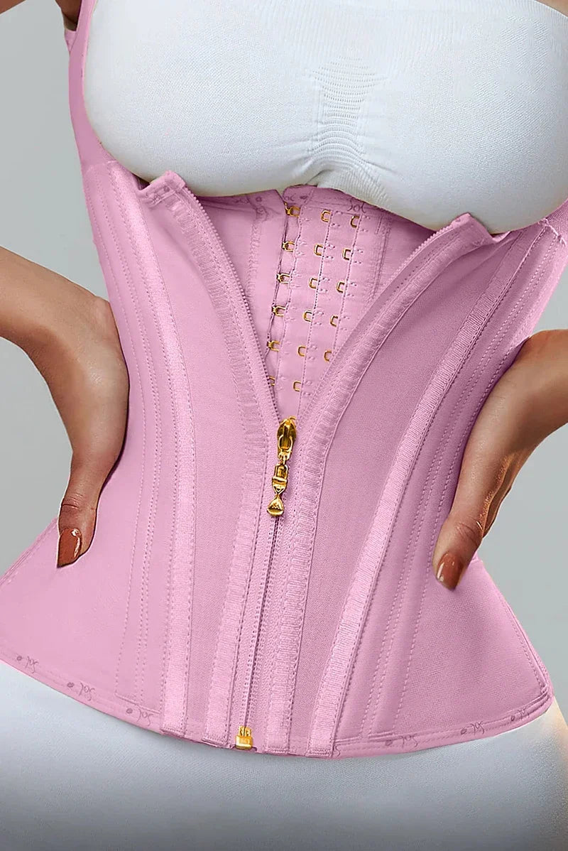 AfruliA Fajas Colombianas Girdles Double Compression Vest Waist Trainer Corset with Zipper Hook Flat Belly Slimming Body Shapers