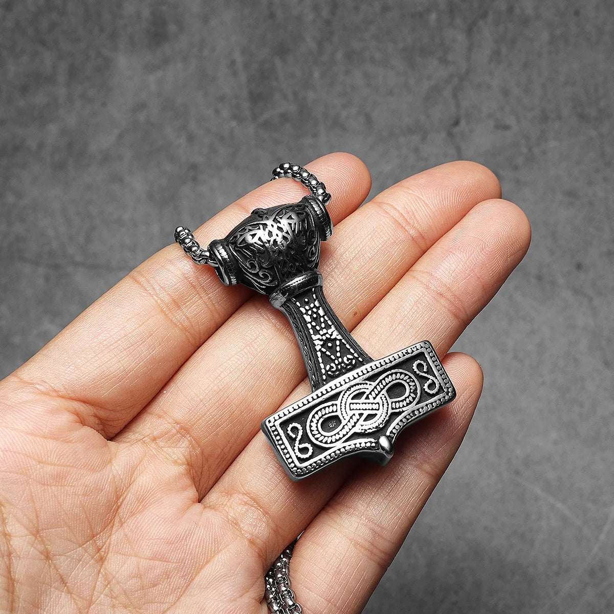 Viking Thor's Hammer Men Necklaces With Pendant Stainless Steel Jewelry For Male Women Punk Hip Hop Accessories Gifts...