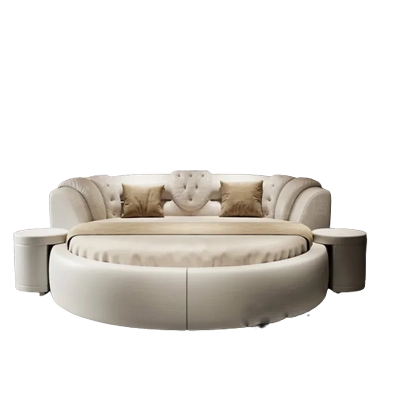 European Style Large Double Bed Round Modern Minimalist Princess Double Bed Luxury Human Camas De Dormitorio Bedroom...