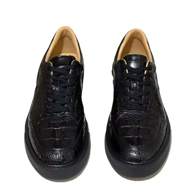 2025 new arrival Fashion Crocodile Skin causal shoes men,male Genuine leather Sneakers pdd587
