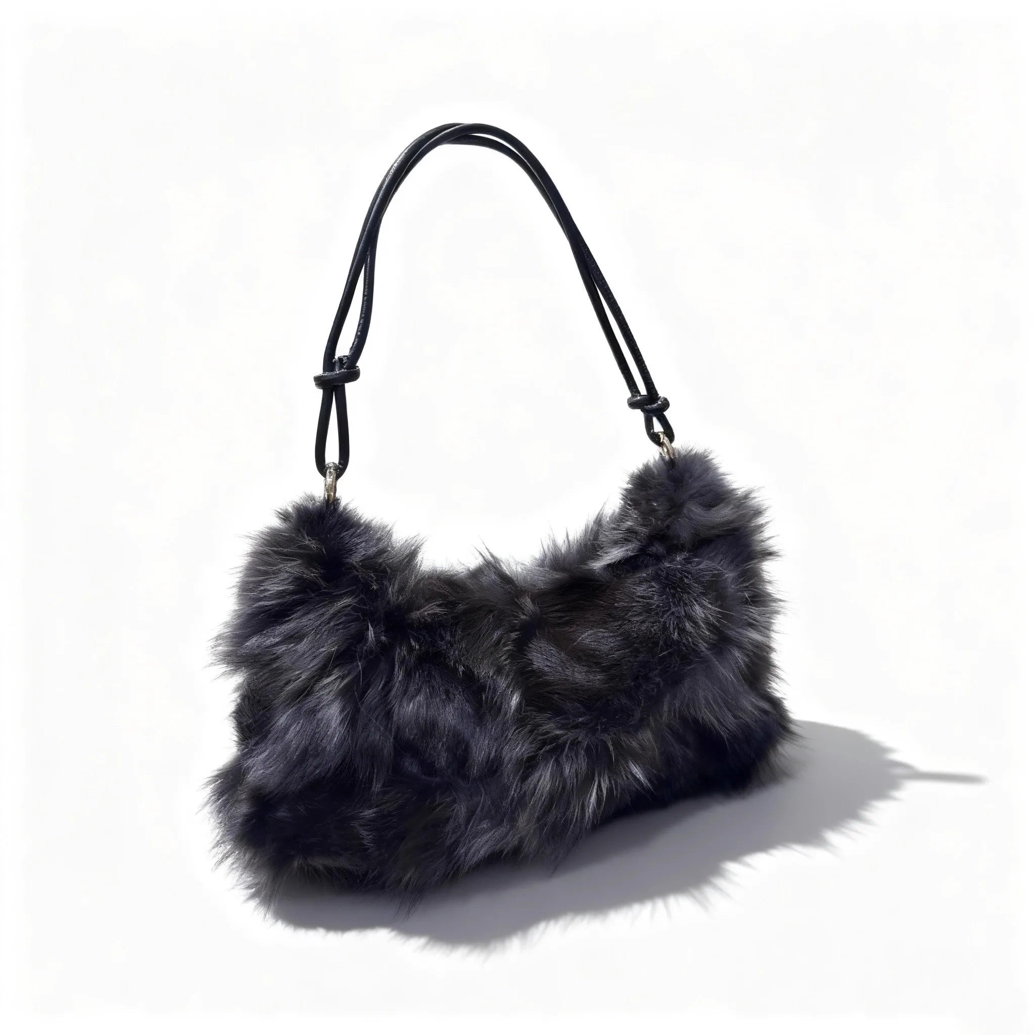 Winter Fox Fur Bag Women's Bag Fashion Handbag Ladies Bags Purses Women Shoulder Bag Real Silver Fox Fur Messenger Bags