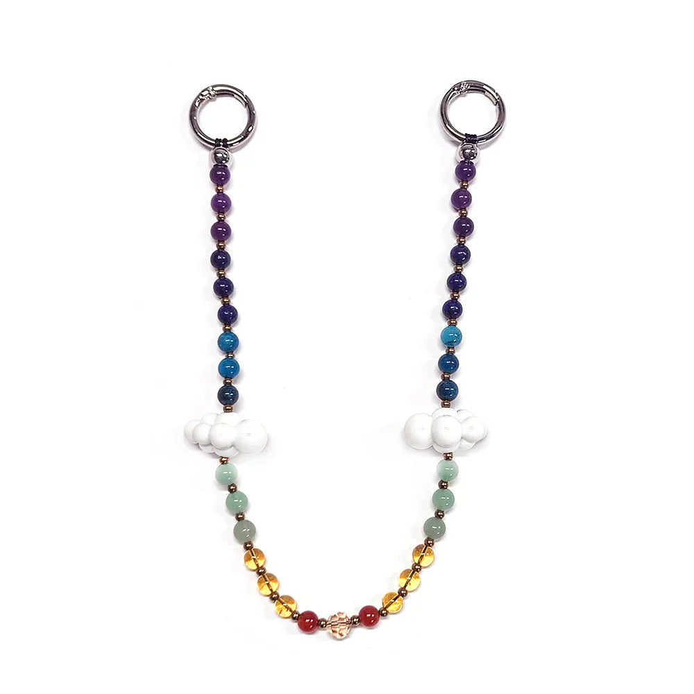 HERLOOK Y2K Bohemian Bag Charm for Women Red Heart Colorful Beads Chakra Energy Healing Pendant Fashion Jewelry Gift...