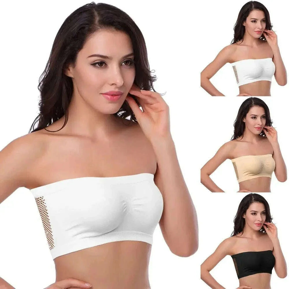 Women Breathable Mesh Tube Bra No breast pads